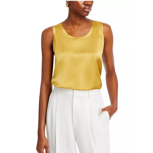 Lafayette 148 New York Tops - LAFAYETTE 148 WOMENS PETITE XSMALL REVERSIBLE PERLA TANK TOP BLOUSE DESERT GRASS